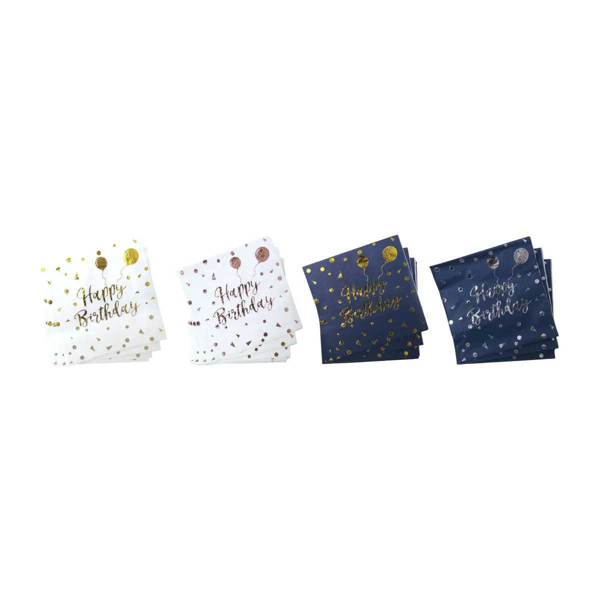 Dotted Happy Birthday Napkins Colorful Party Decor