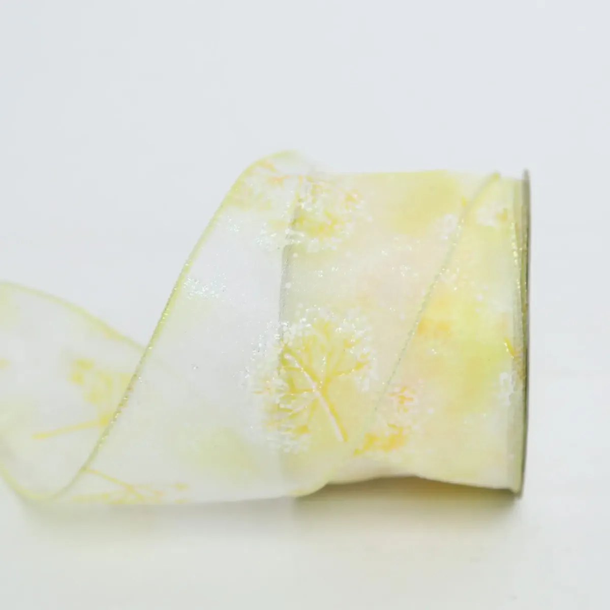 Yellow Snowy Organza Ribbon