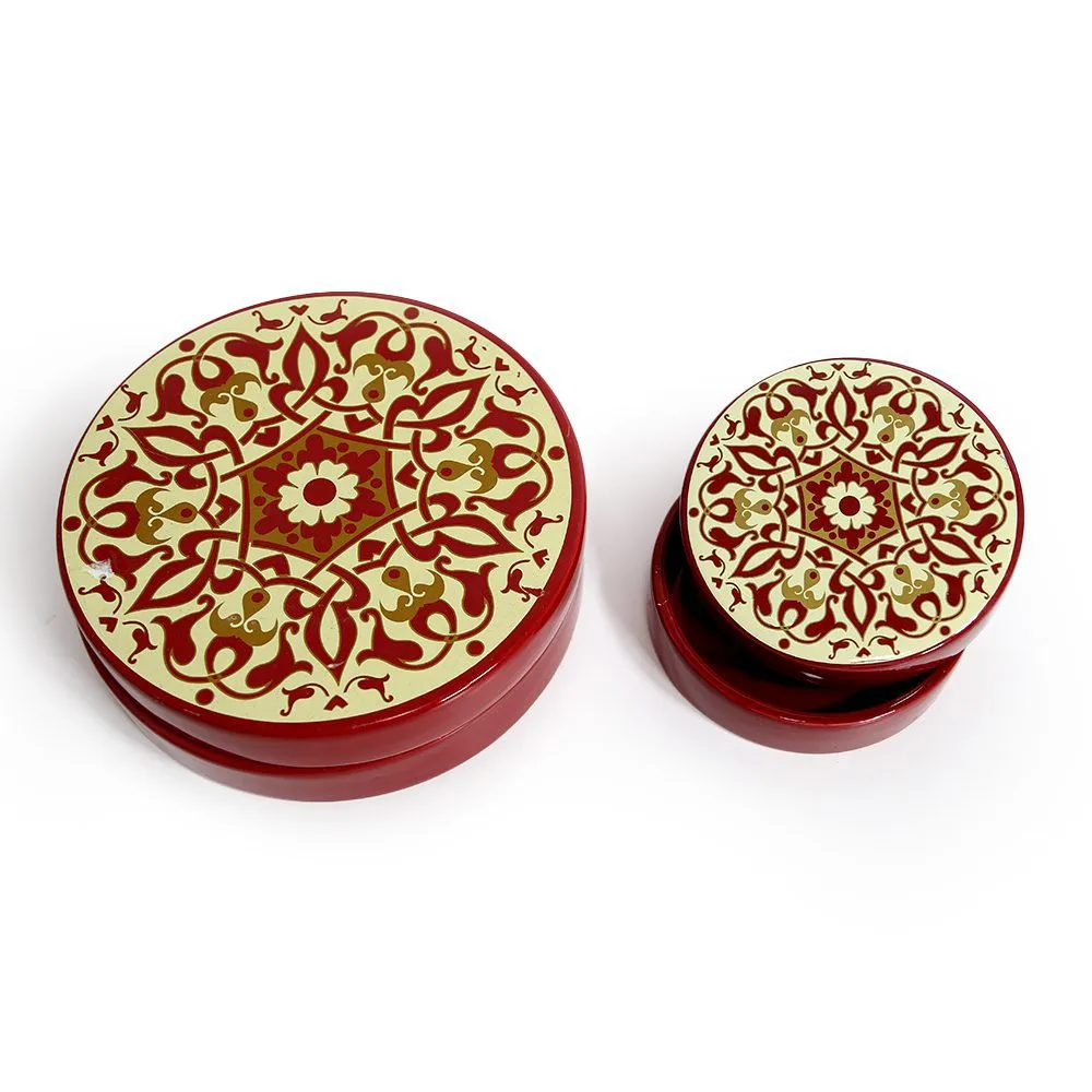 Baroque Round Ceramic Canister – Decorative Freestanding Storage Jar | Ramadan Collection Home Décor