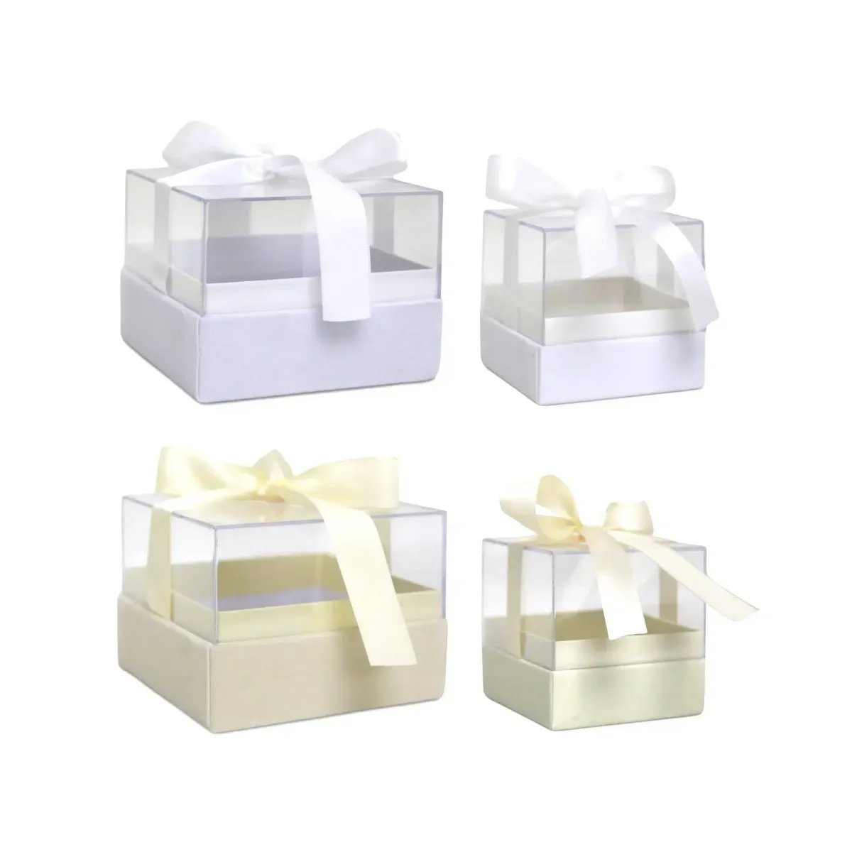 Square Acrylic Cover Velvet Base & Ribbon Box