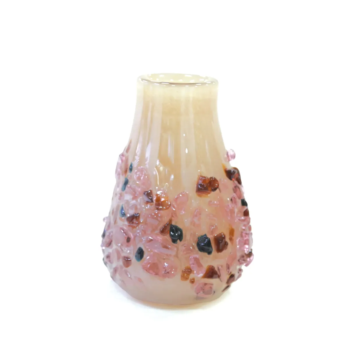 Pink Crystal Shapes Glass Vase