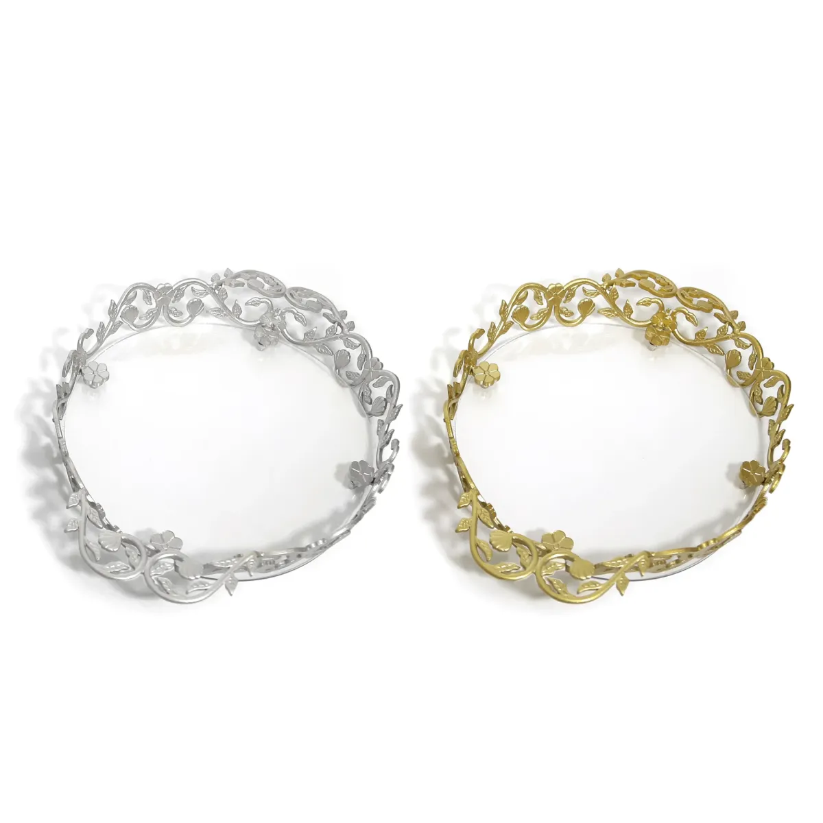 Decorative Round Plexi Tray for Elegant Serving