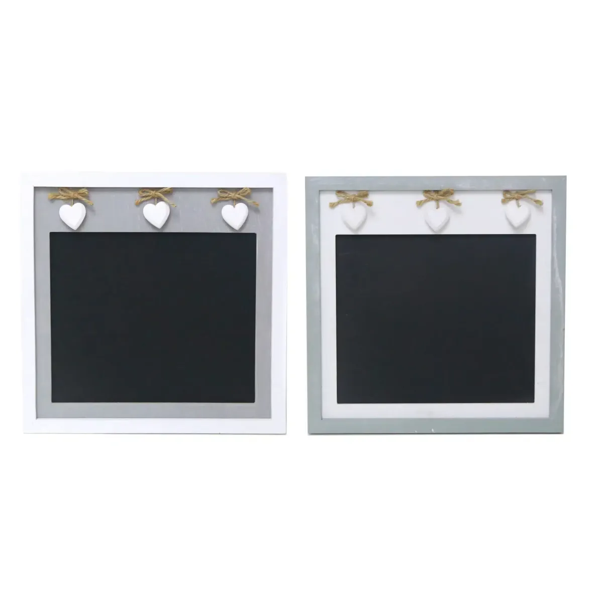 Square Blackboard With 3 hearts & White Rim
