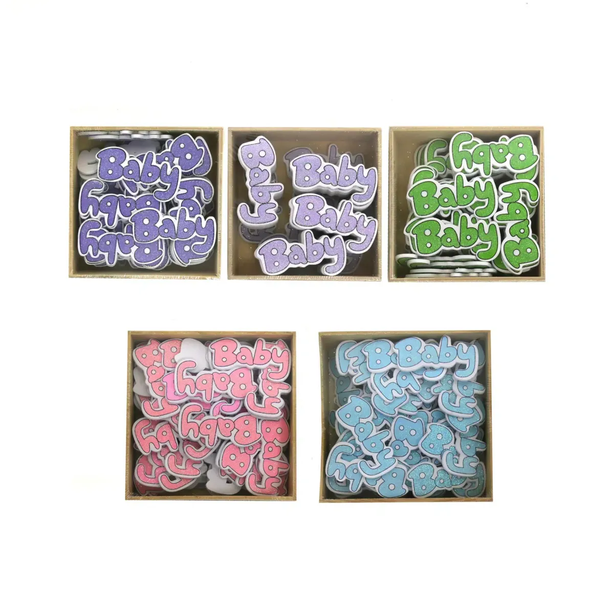 Baby Glitter Word Wooden Motif