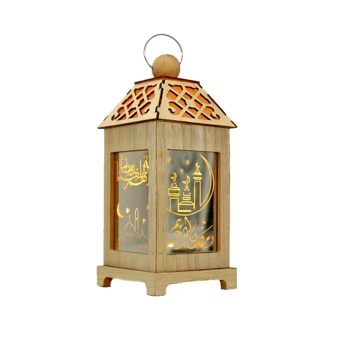 Traditional Battery LED Wooden ‘Ramadan’ Lantern – Decorative Light for Holy Nights