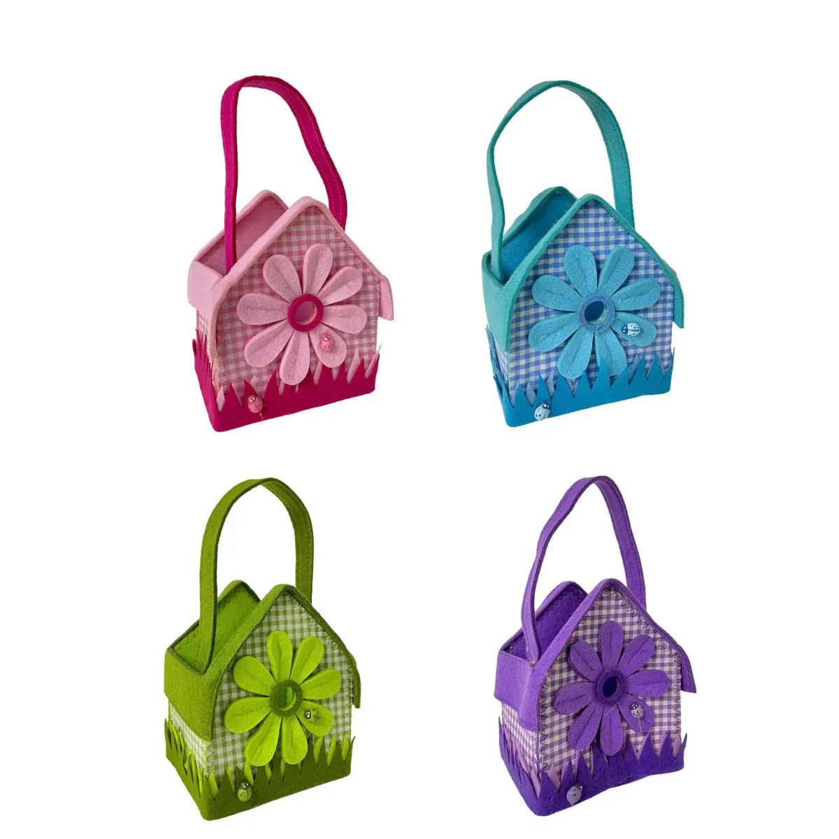 Handle Bird House Shape Felt Bag
