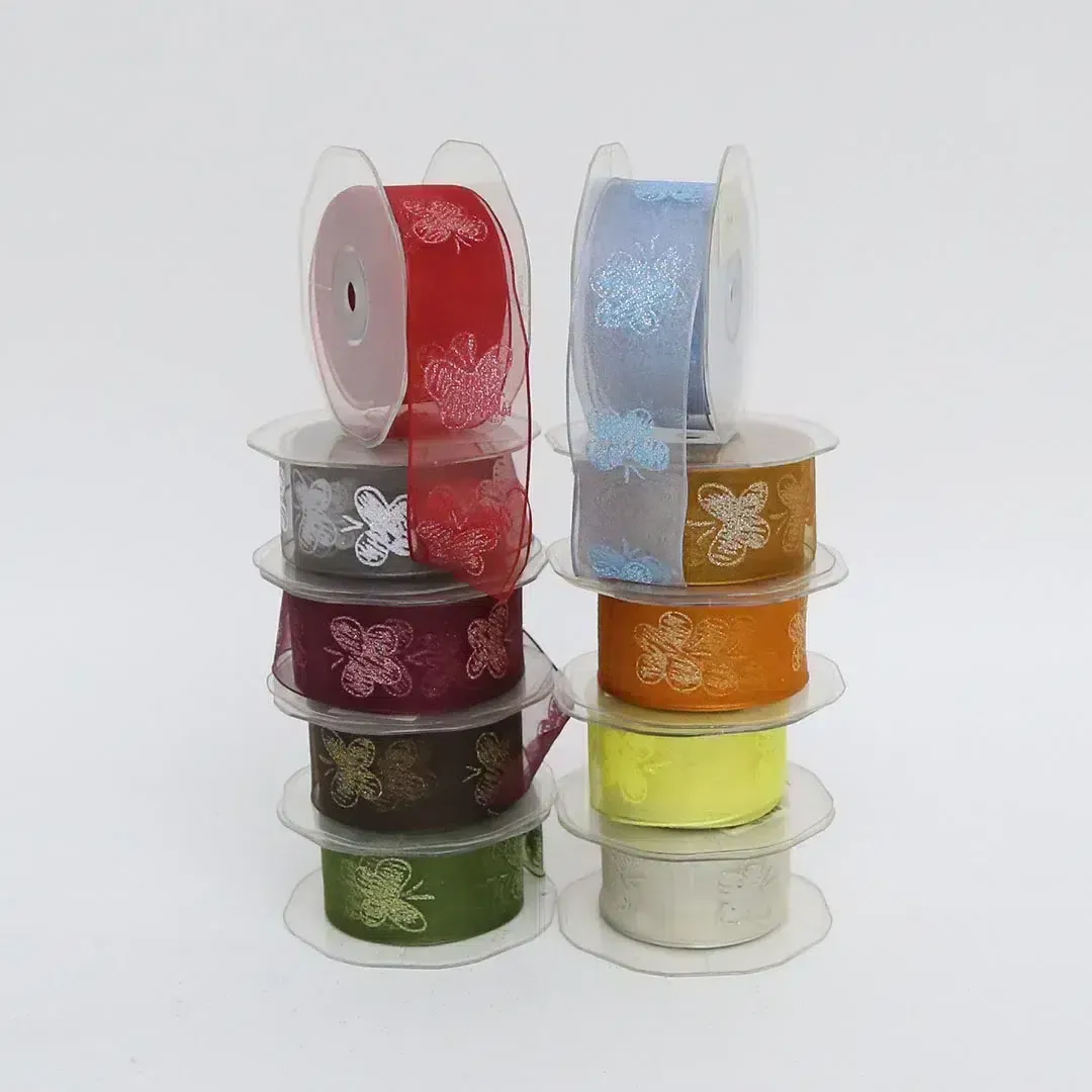 Butterfly Pattern Organza Ribbon