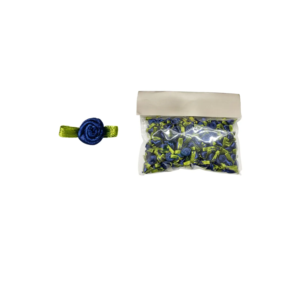 Miniature Ribbon Rose Motif Decorative Floral Accent