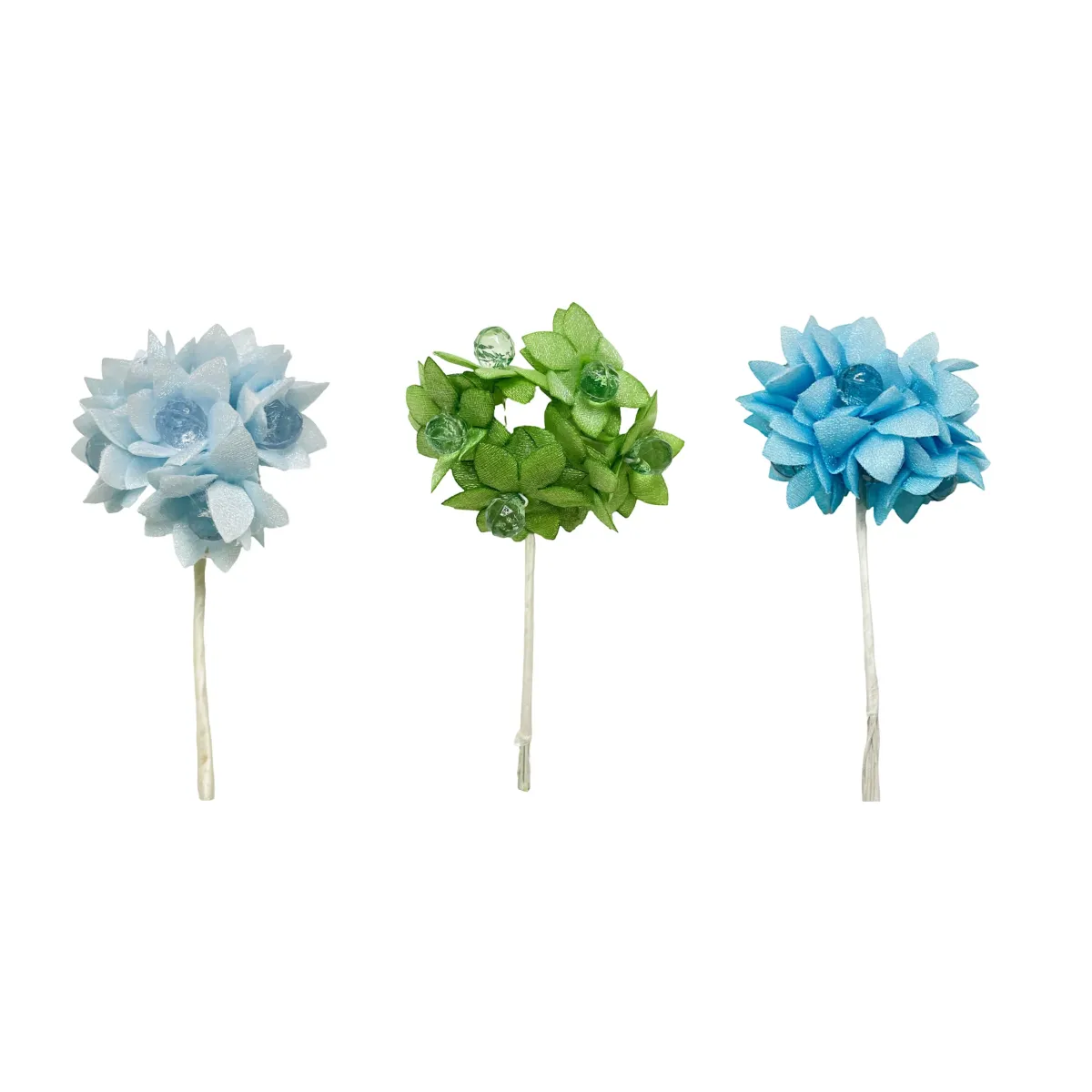 Fabric Flower Bouquet with Crystal Beads