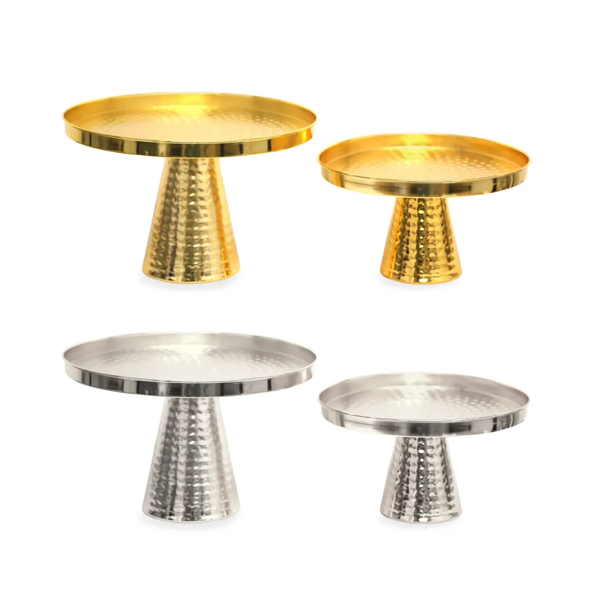 Round Hammered Cake Stand