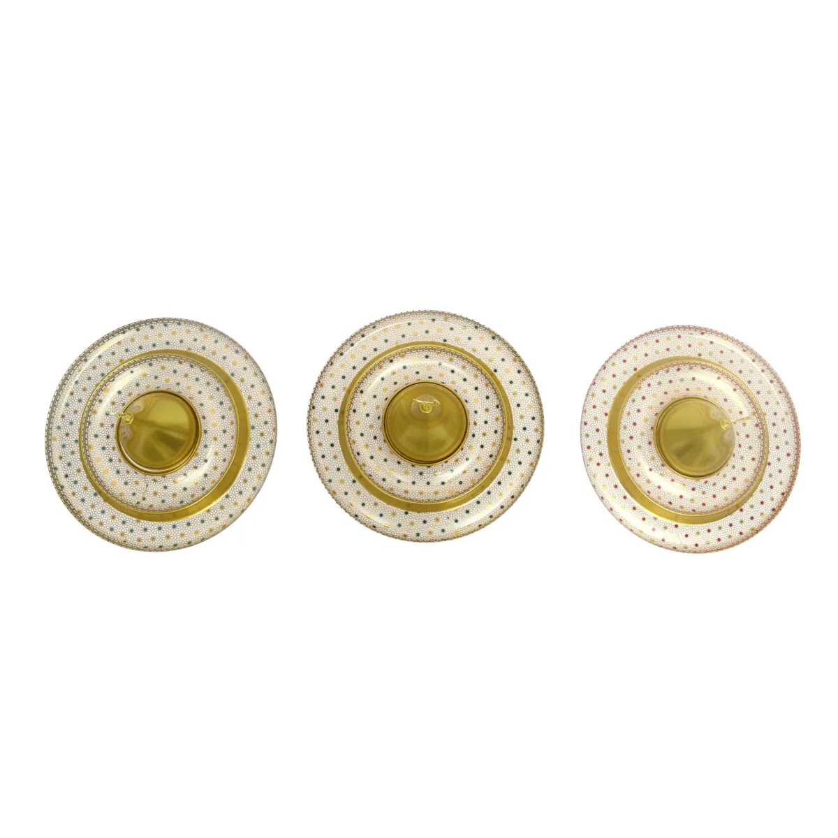 Ramadan Radiance: Round Ceramic Plates with Covers for Elegant Decoratives