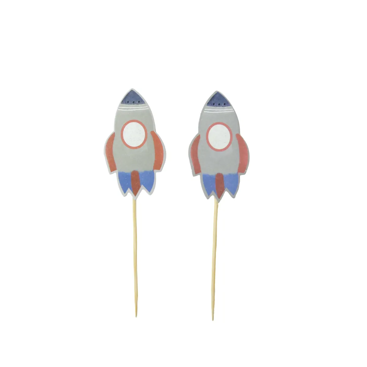 Spaceship Cake Picks Kids Party Cupcake Toppers
