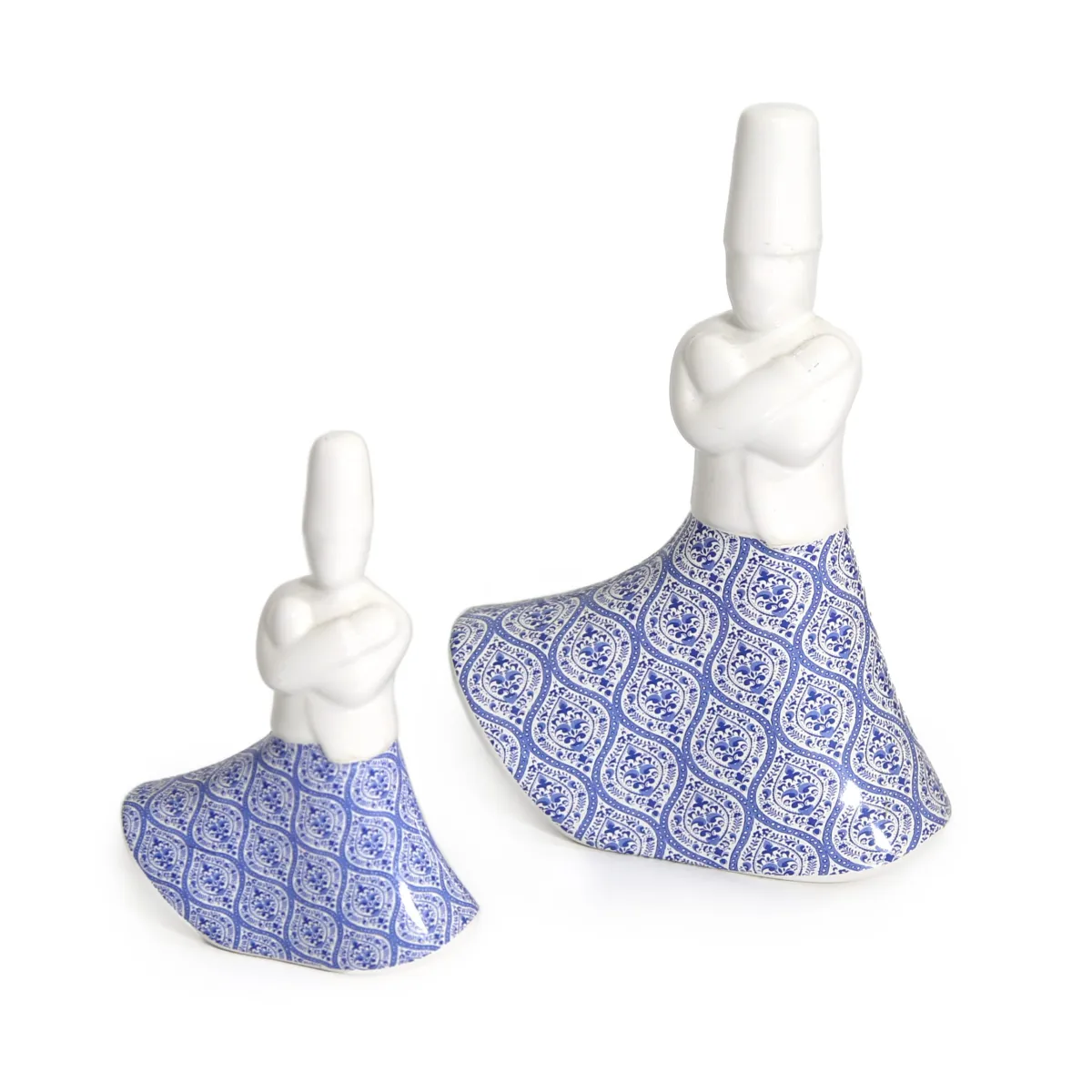 Azul Cross Hand Dervish Dancer Decorative Freestanding Sculpture – Ramadan Collection, Ceramic Decorative Piece for Home Décor