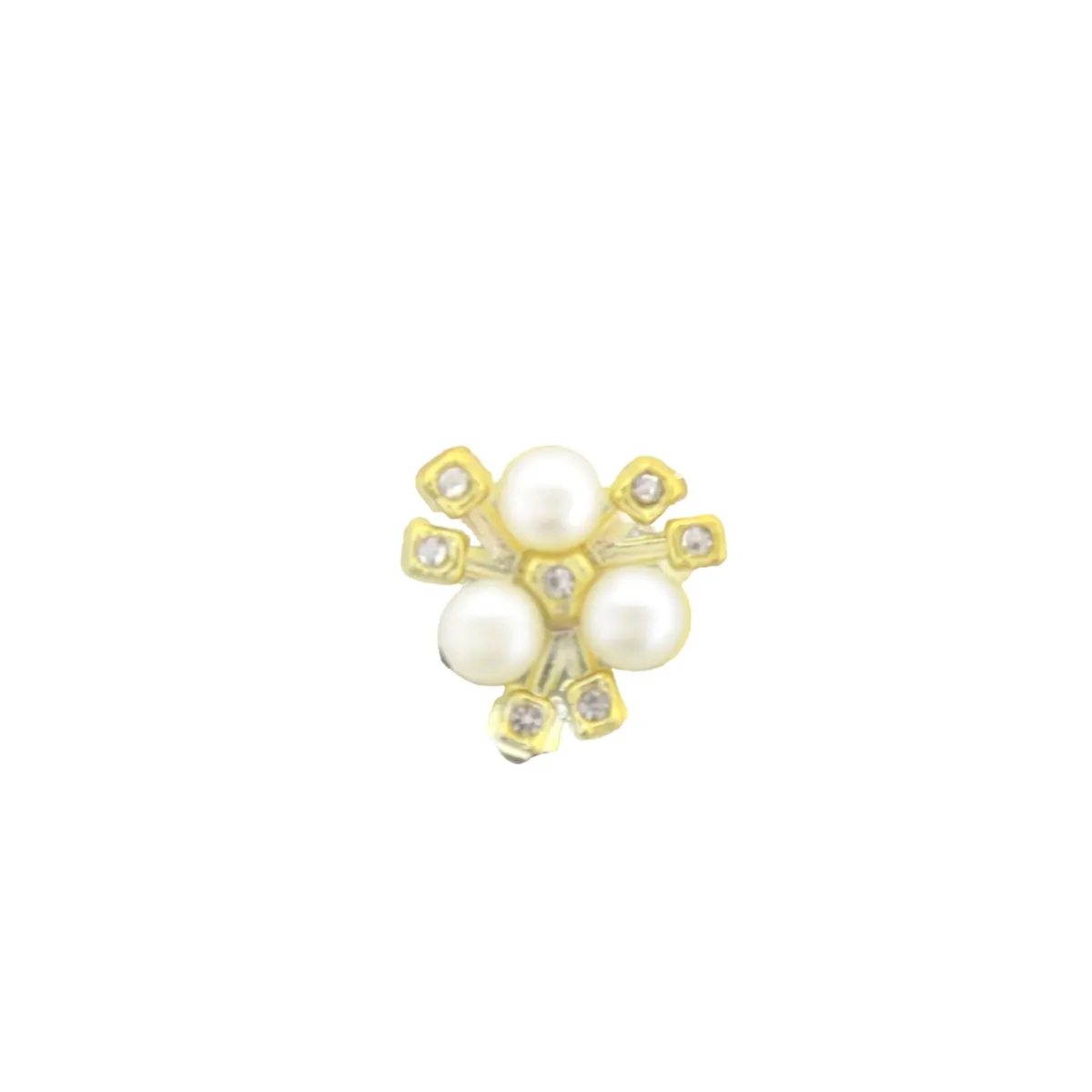 Gold 3 Pearl with Clear Strass Accessory