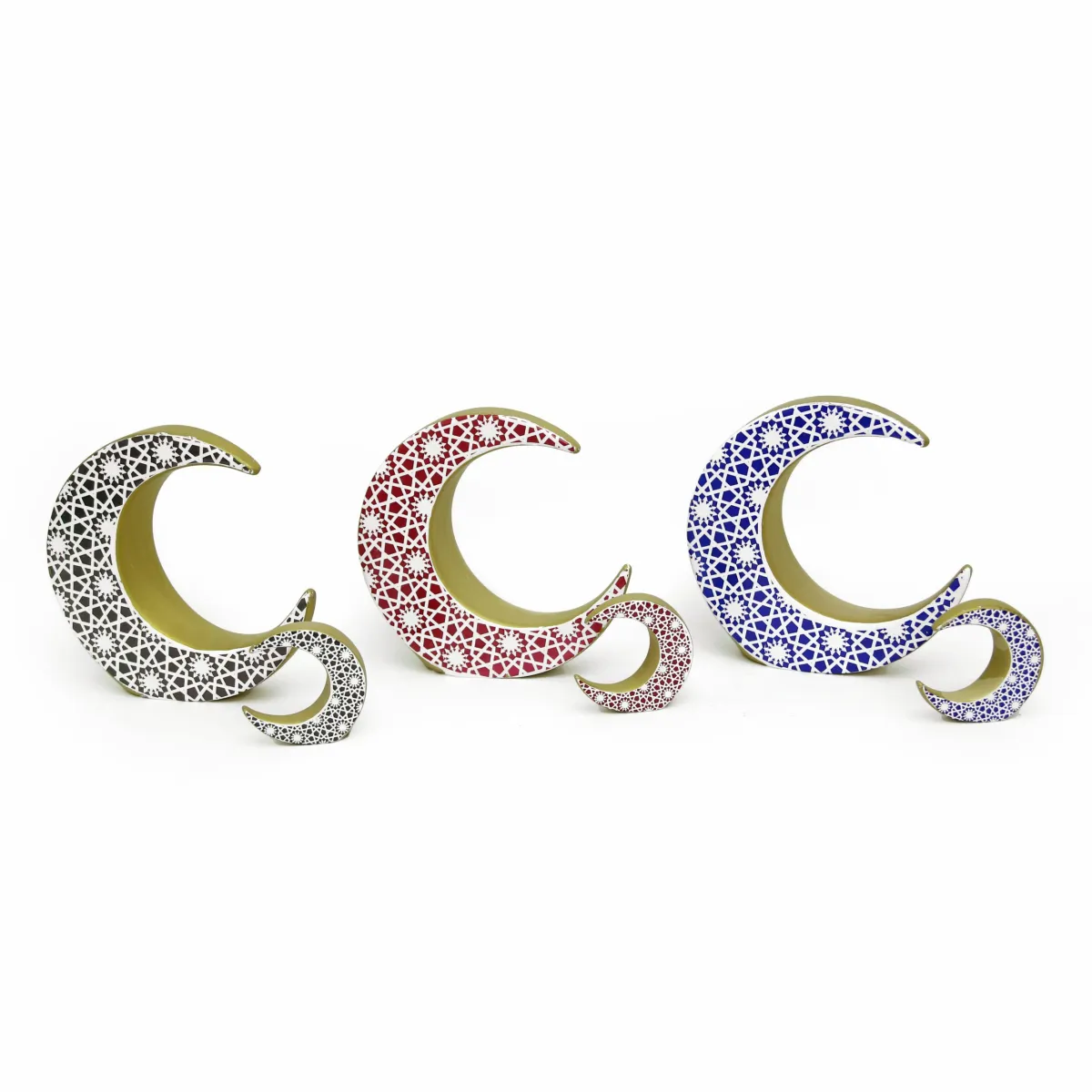 Patterned Crescent Moon Decoration – Elegant Islamic Decoratives for Ramadan & Spiritual Home Accent