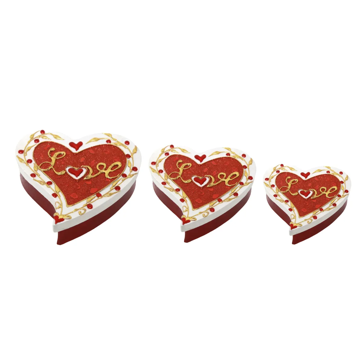 Vintage Glittered “Love” Heart Carton Box
