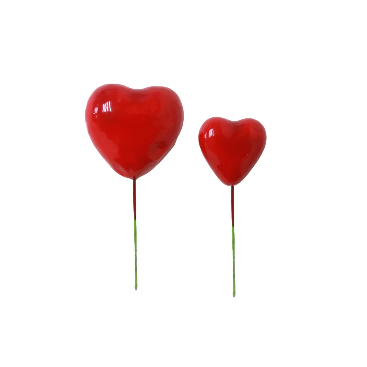 Glossy Red Heart Foam Stick