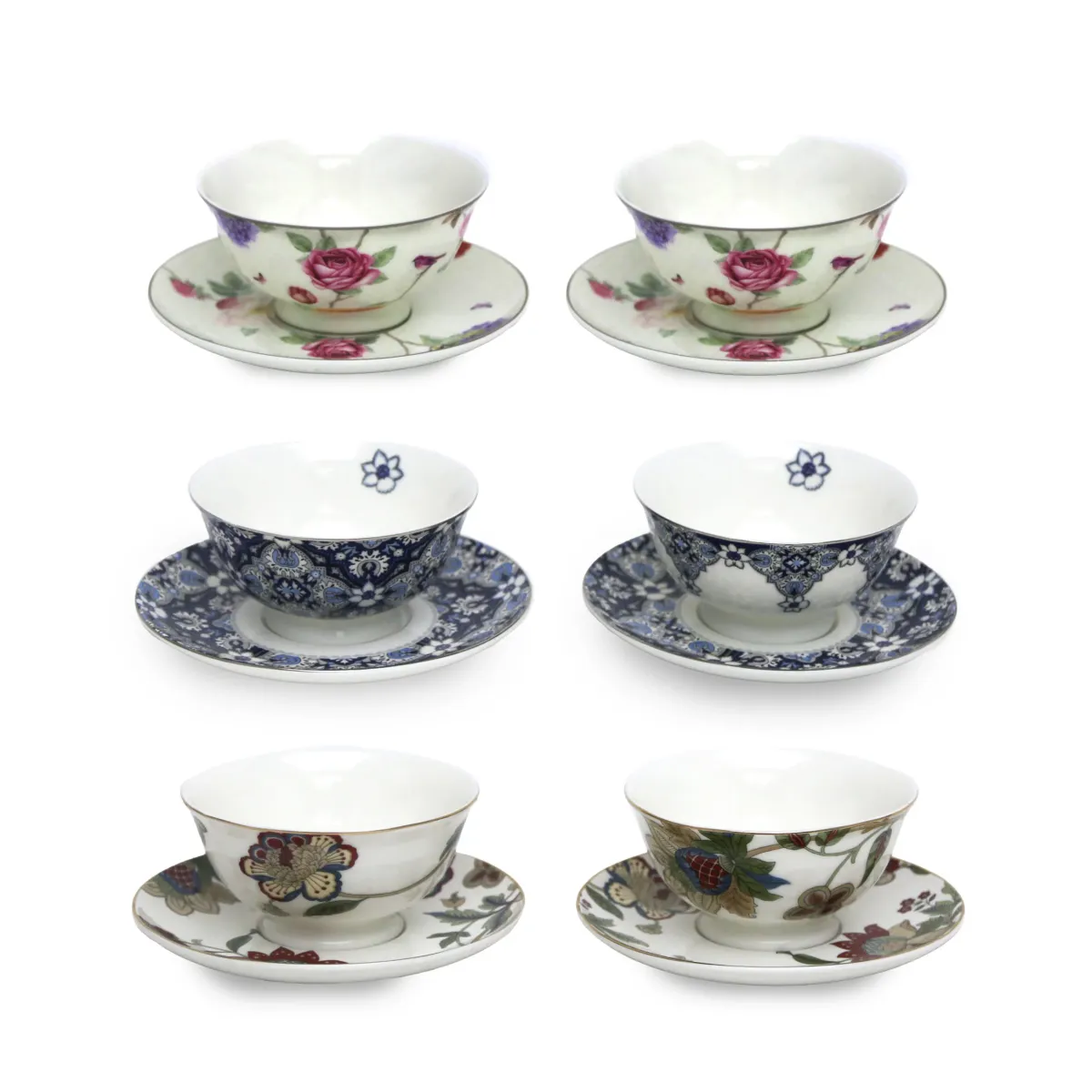 Pattern Bowls With Plates