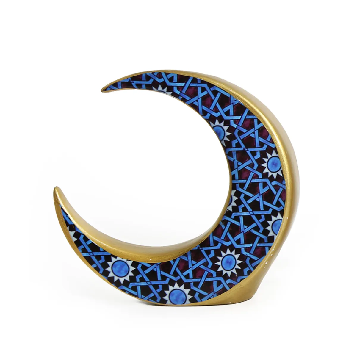 Freestanding Pasha Moon Ceramic Decorative – Ramadan Collection | Elegant Crescent Home & Tabletop Accent