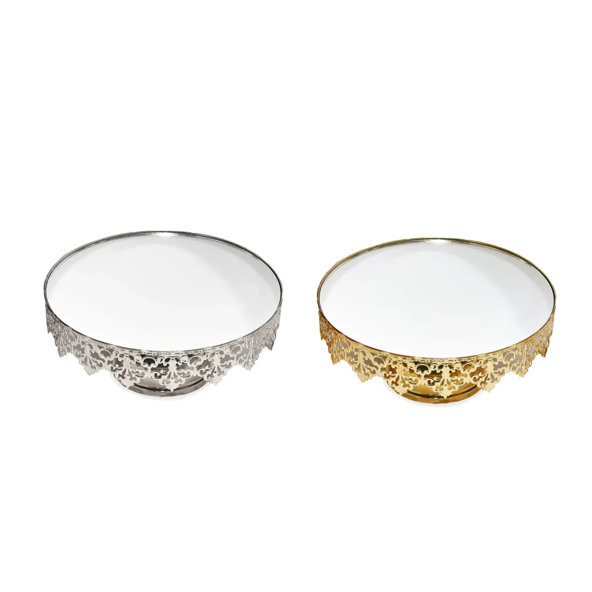 Round Crown Mirror Cake Holder