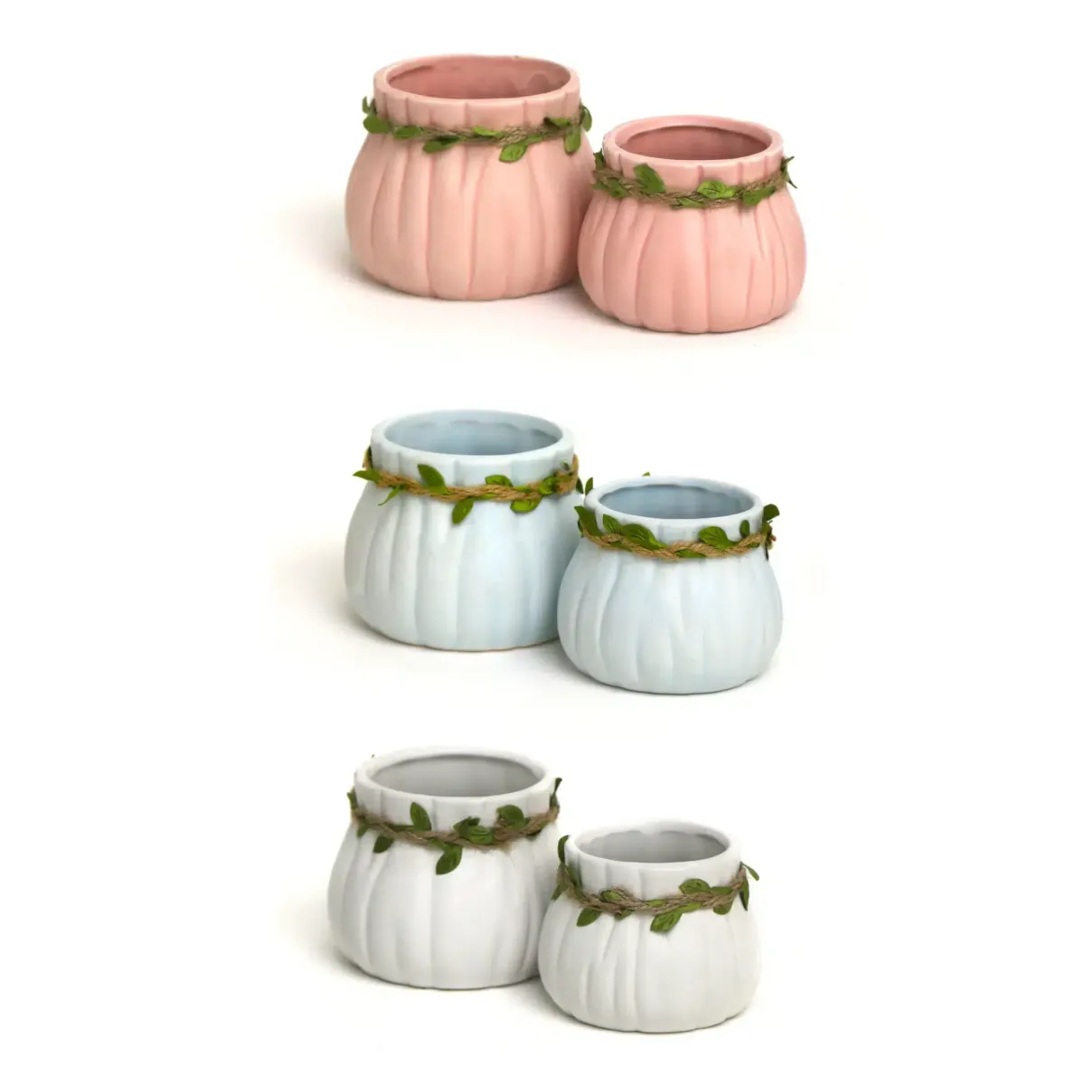 Leaves Bow Neck Short Vase