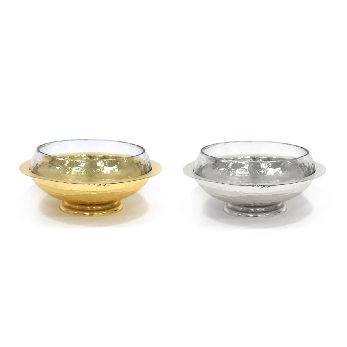 Alu Hammered Ripple Glass Bowl – 30.5 cm Decorative