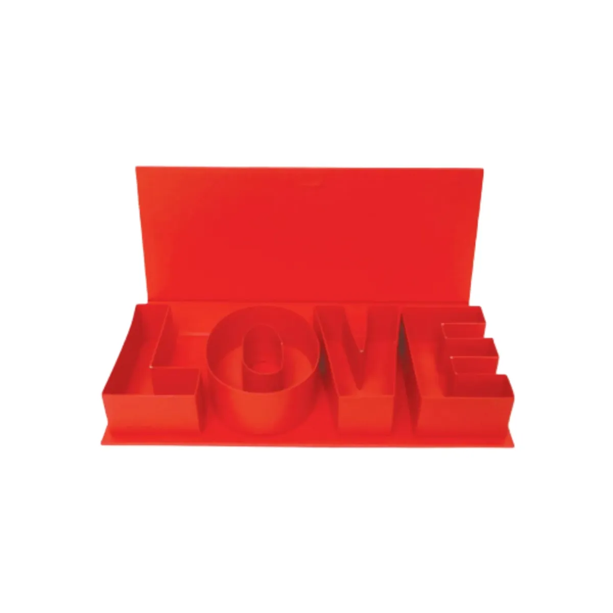 Red “LOVE” Inside Open Top Carton Box