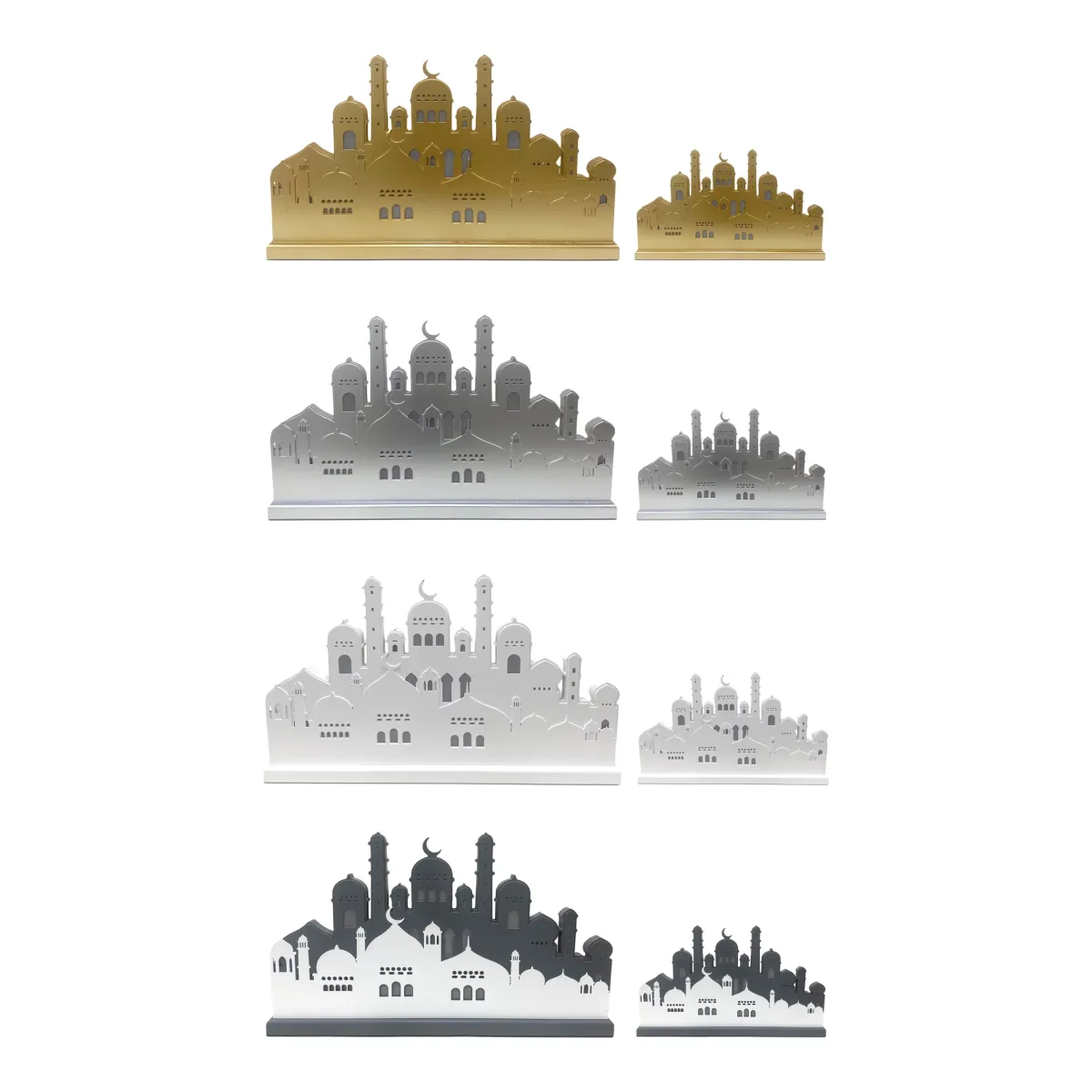 Mosque Skyline Wooden LED Decoration – Illuminated Ramadan Decoratives for Spiritual Ambiance