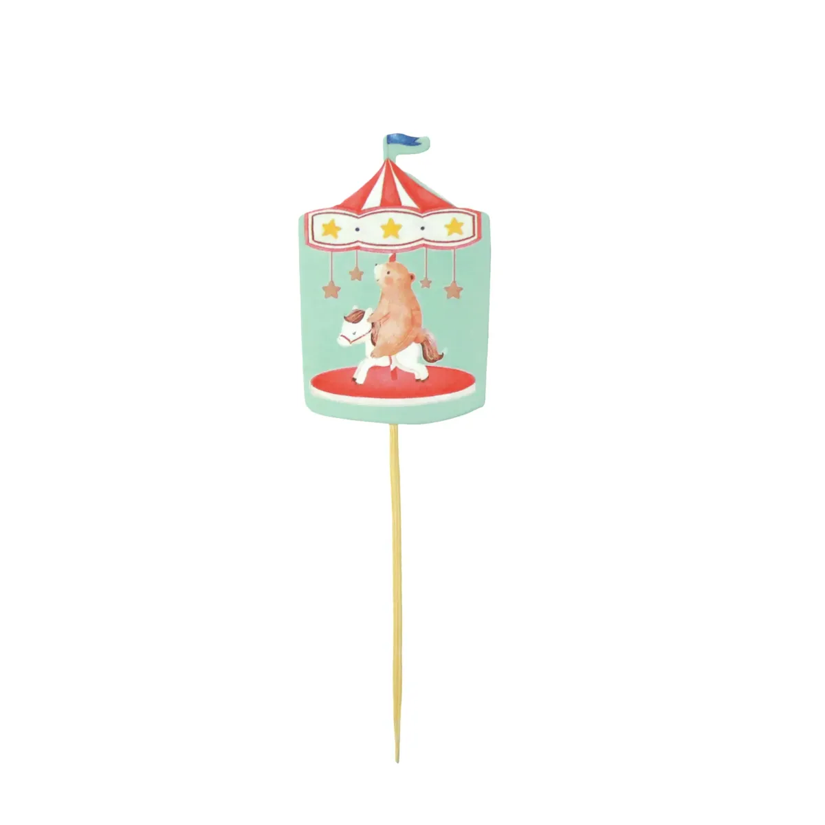 Aqua Circus Cake Picks Fun Party Cupcake Toppers