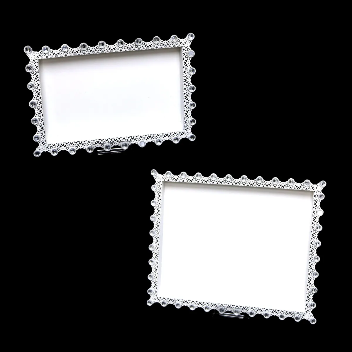 Elegant Beaded Rim Rectangular Tray for Ramadan Decoratives
