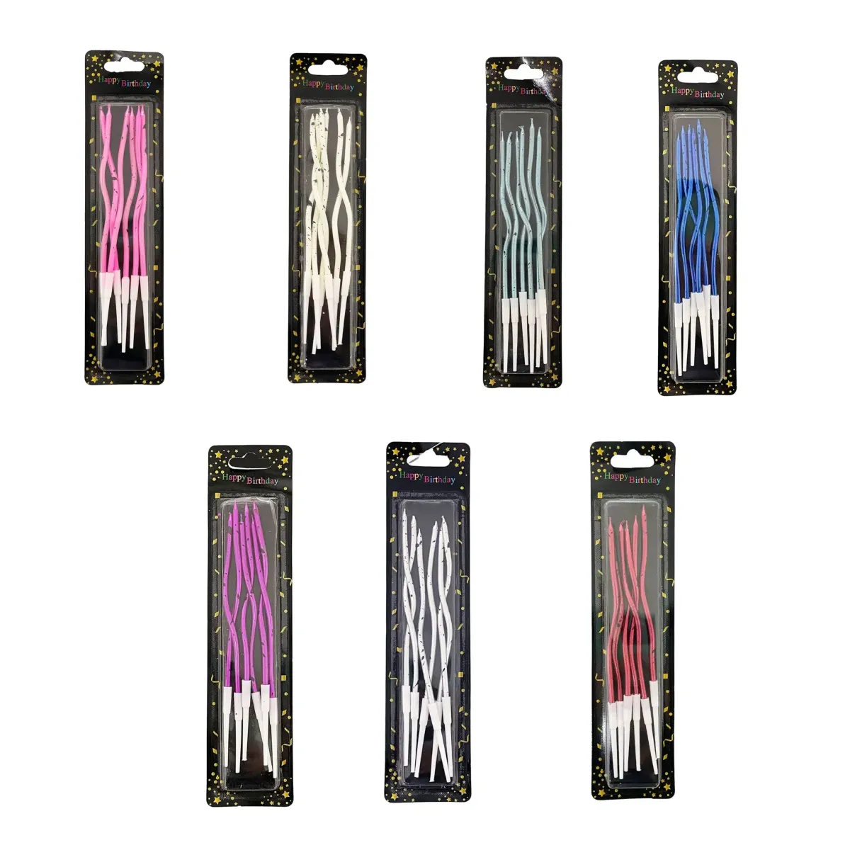 Wavy Celebration Candles – Pack of 12, 16 cm
