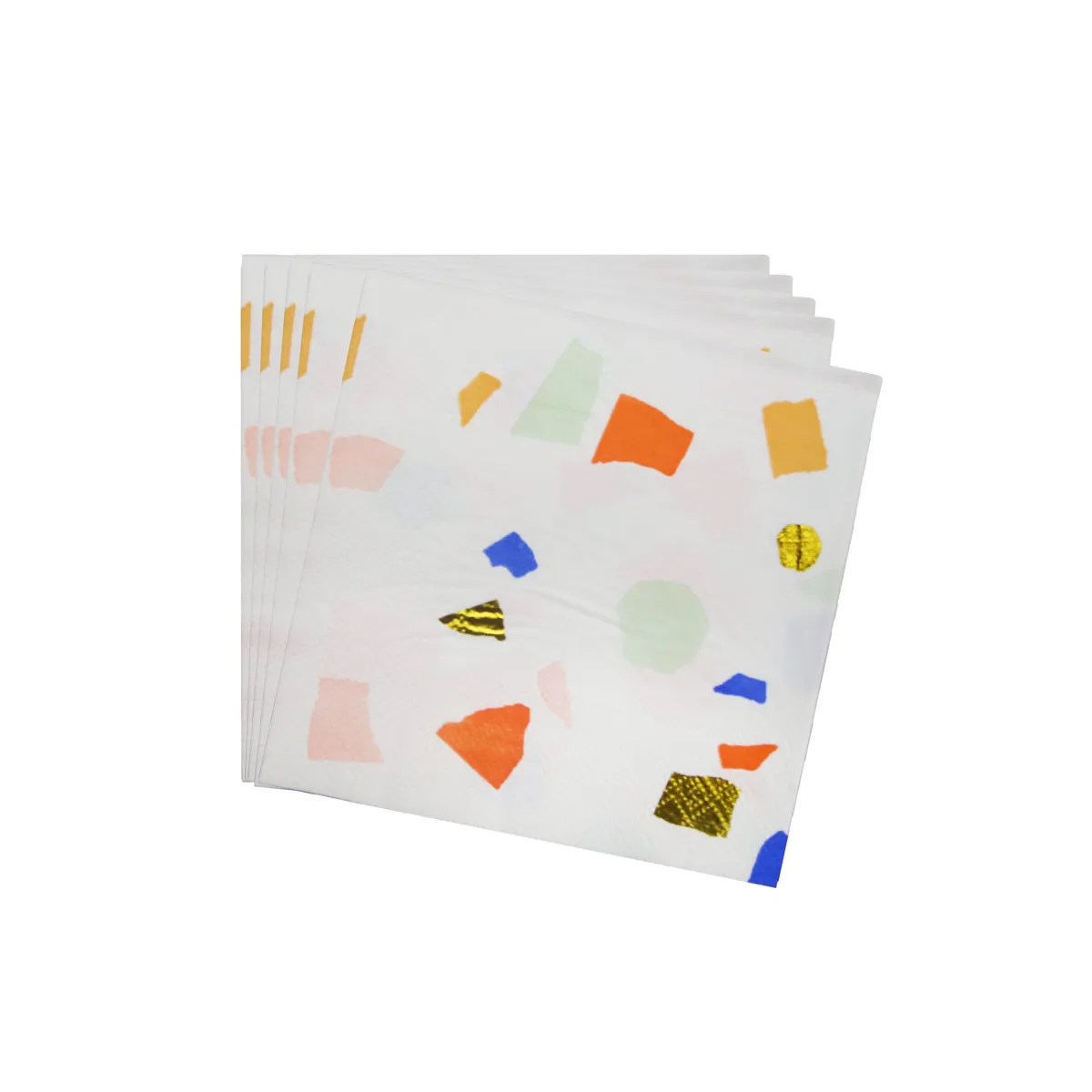 White Geometric Napkins – Modern Party Essentials