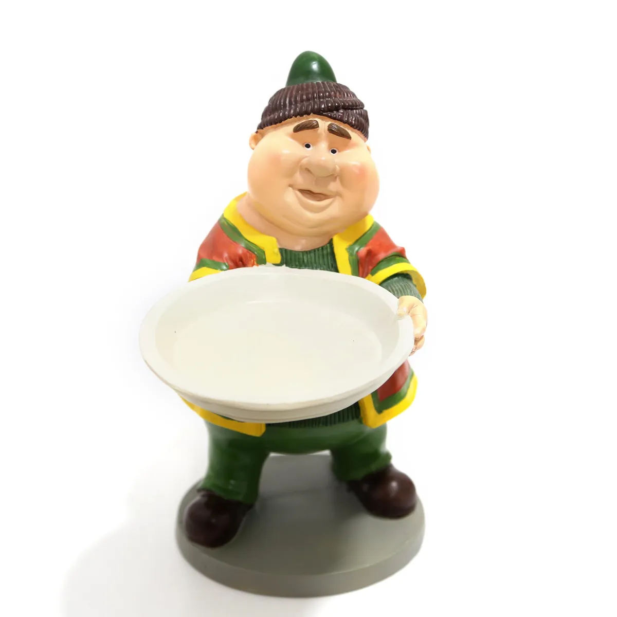 Freestanding Fat Man Holding Small Round Plate – Ramadan Decorative Collection | Festive Home & Tabletop Figurine