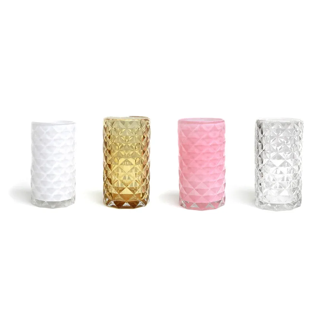 Frosted Geometric Glass Vase