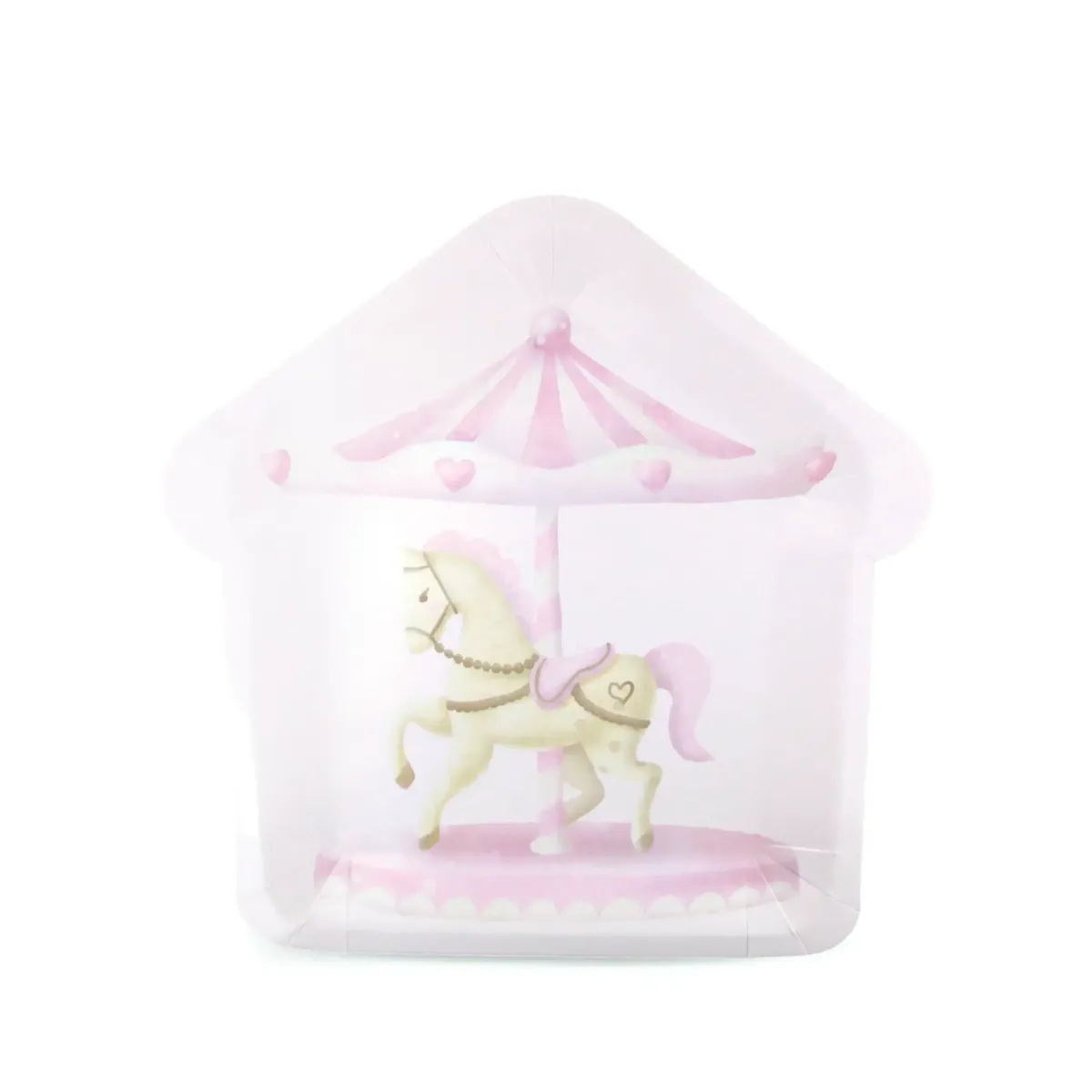Pink Carousel Paper Plates Kids Party Tableware