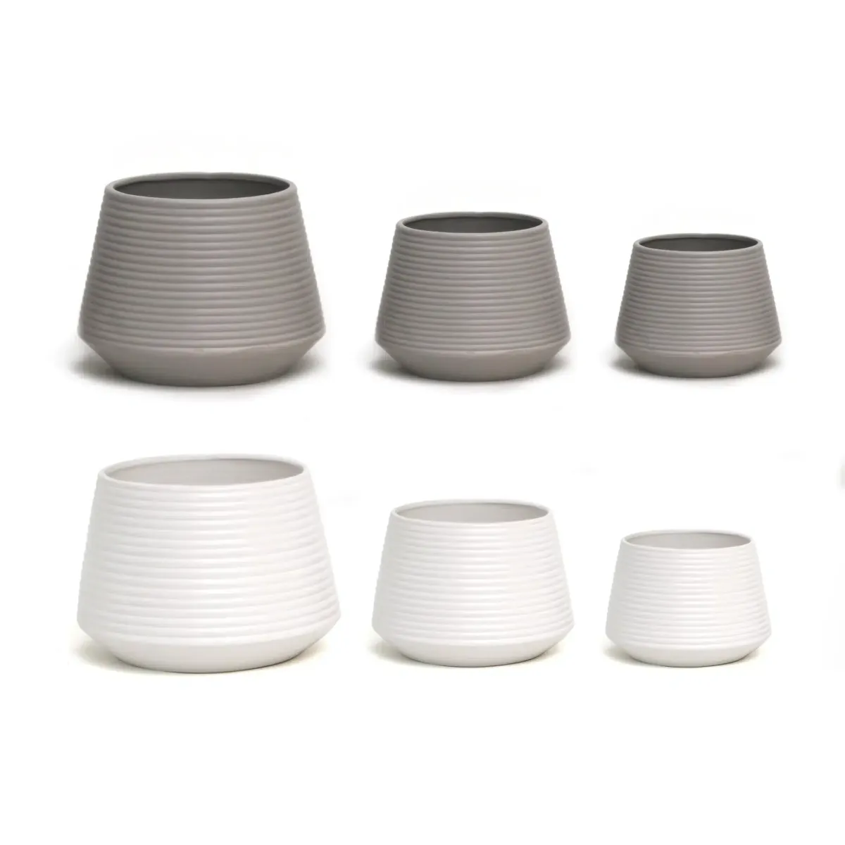 Matt Ripped Embossed Ceramic Pot