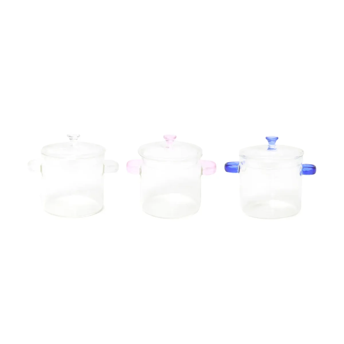 Handed Clear Borosilicate Glass Cooking Pot
