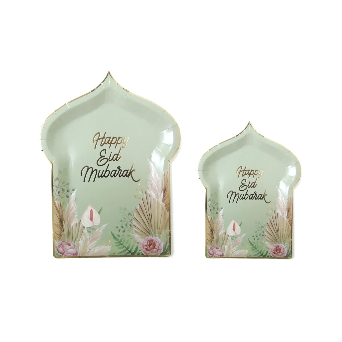 Eid Mubarak Dome Paper Plates Festive Tableware