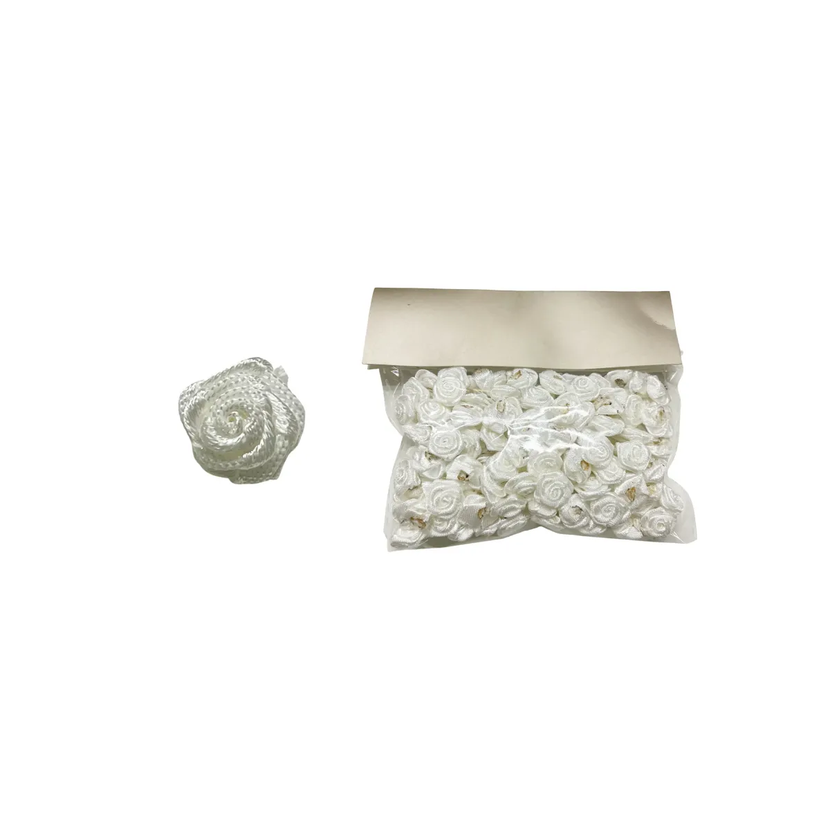 Mini Satin Ribbon Rosebuds Motif Floral Decoration