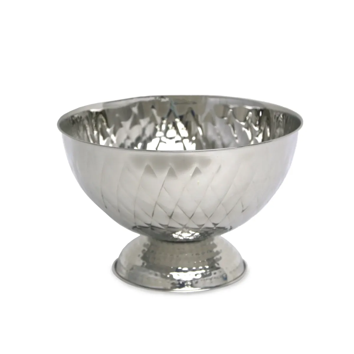 Crisscross Hammered Footed Alu Bowl