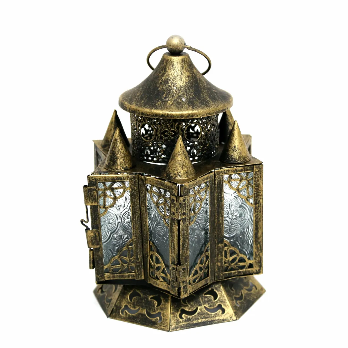 Royal Ramadan Glow: Antique Gold & Mosaic Glass Lantern