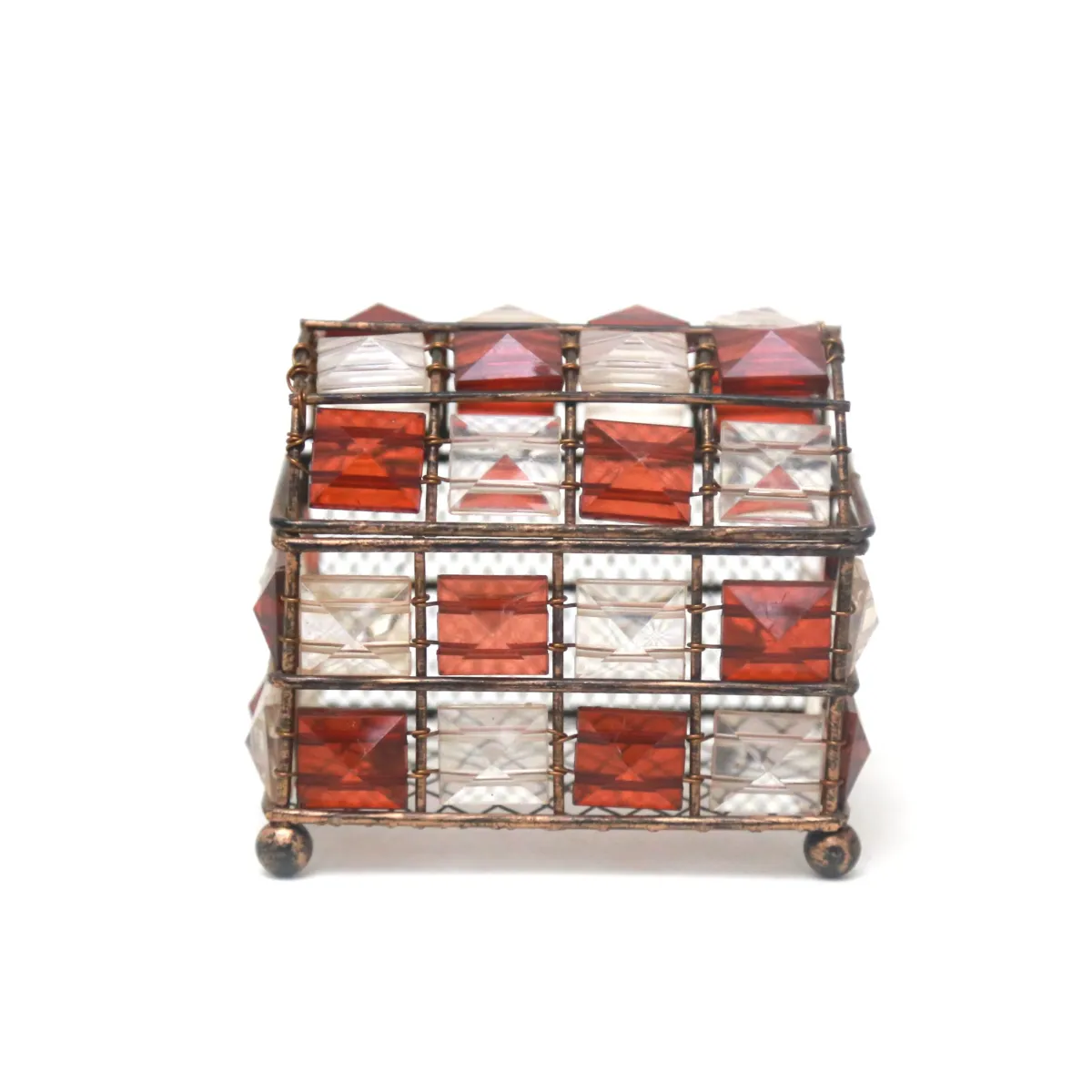 Exquisite Ramadan Keepsake: Small Jewelry Box with Square Beads for Decorative Elegance