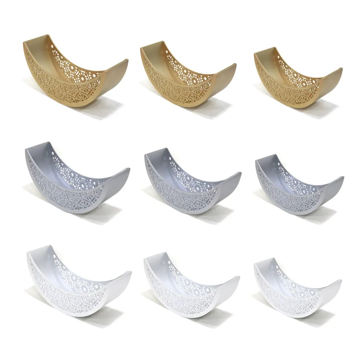 “Arabesque Crescent Wooden Bowl – Decorative Ramadan Centerpiece”