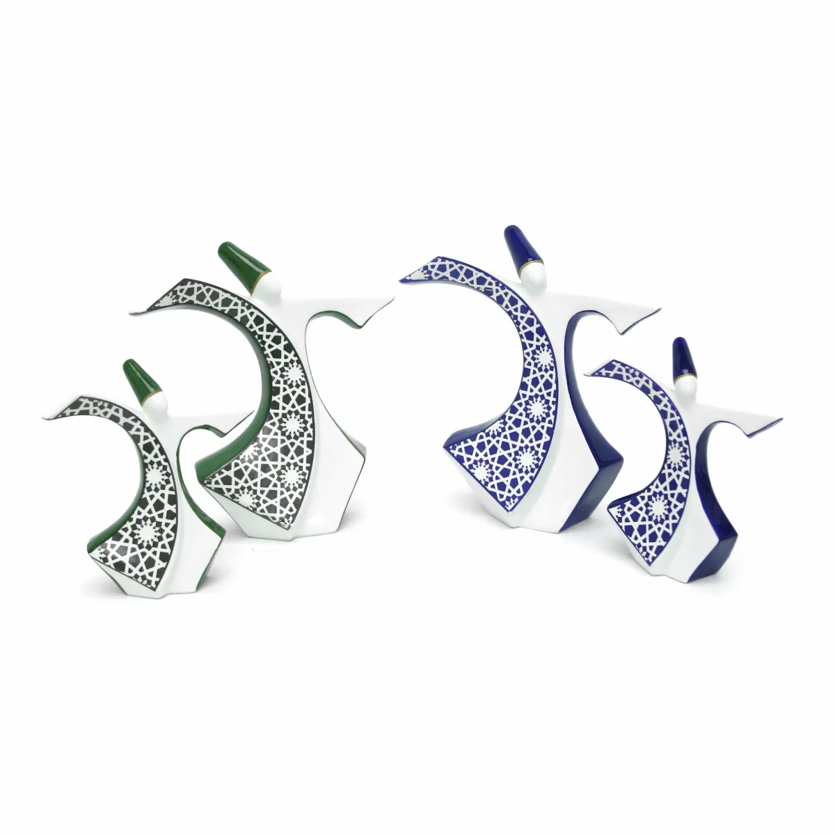 Patterned Dancing Mawlawi Ceramic Decoration – Spiritual Islamic Decoratives for Ramadan & Home Accent