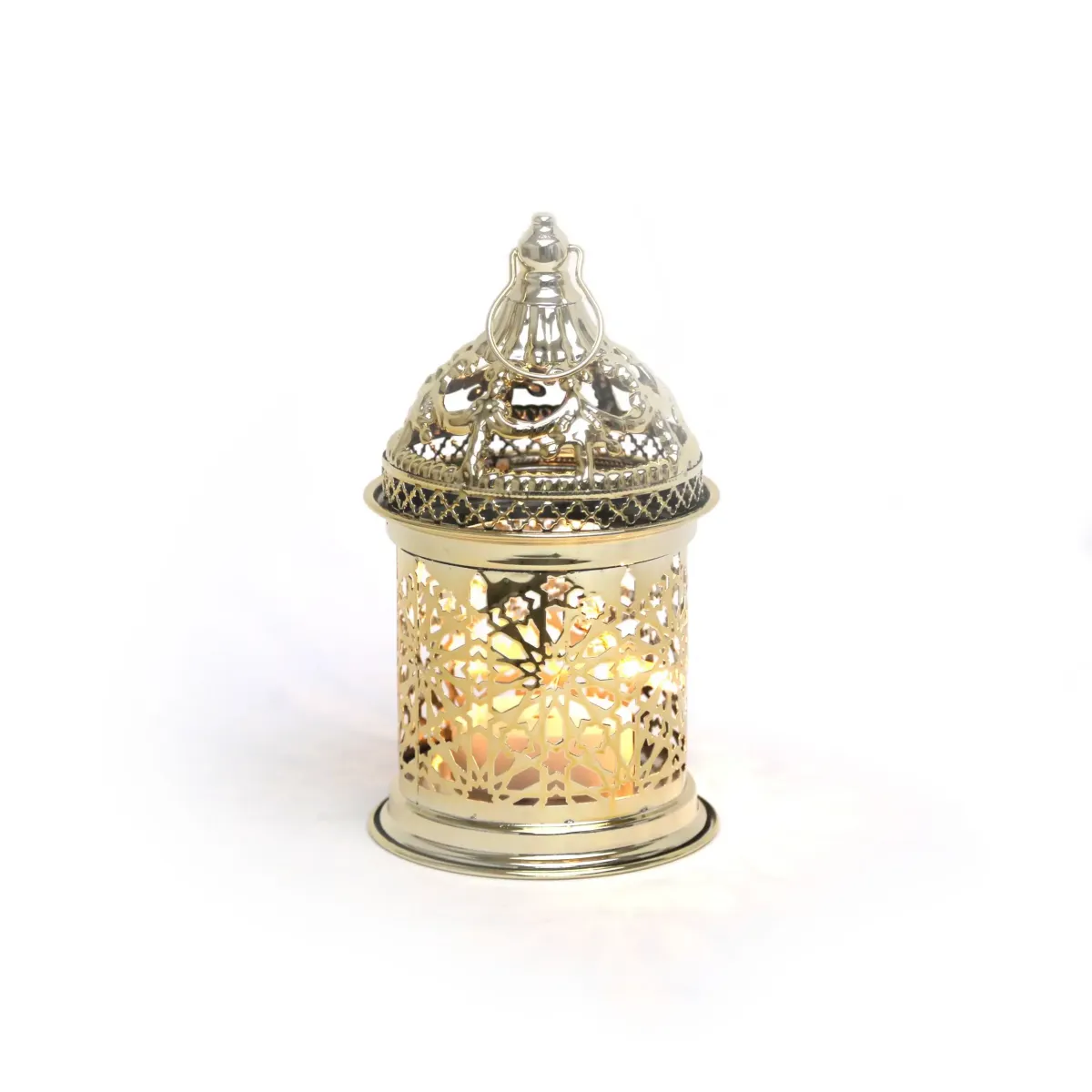 Radiant Gold LED Light Arabesque Lantern – Essential Ramadan Decoratives