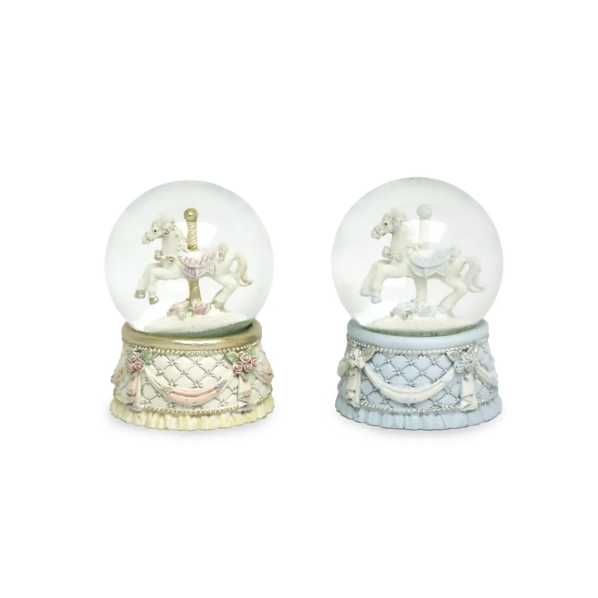 Single Horse Carousel Snow Globe