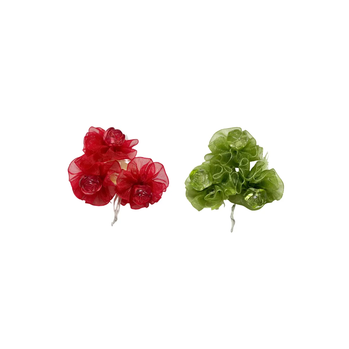 Organza Rose Trio Motif Decorative Floral Accent