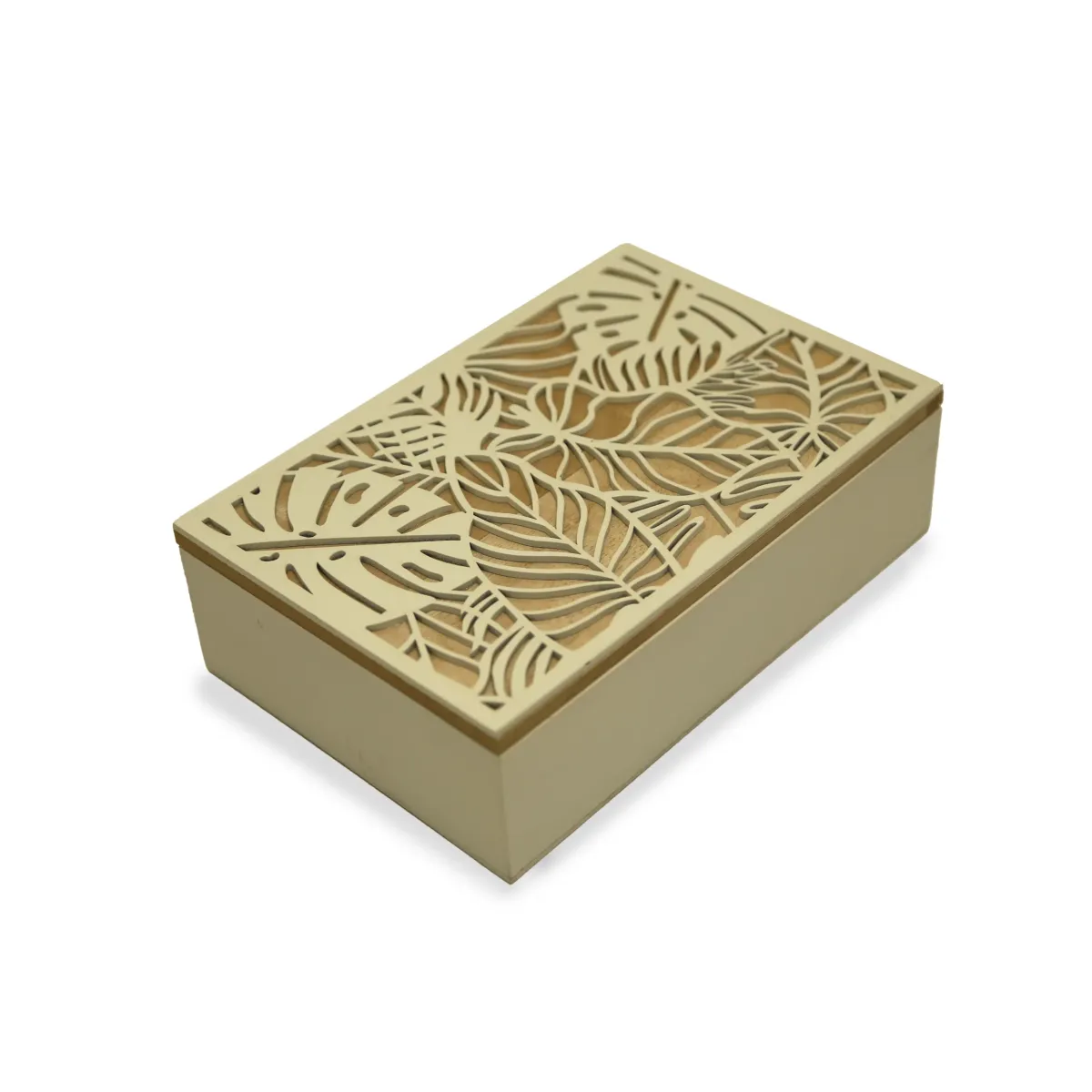 Leaves Design Rectangle Wooden Box