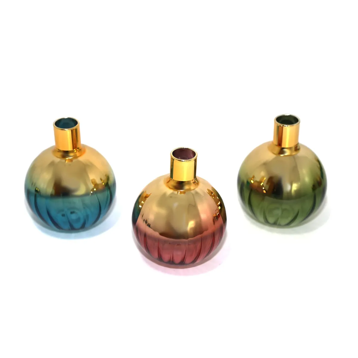 Gold Ball Mini Glass Vase for Table Decor