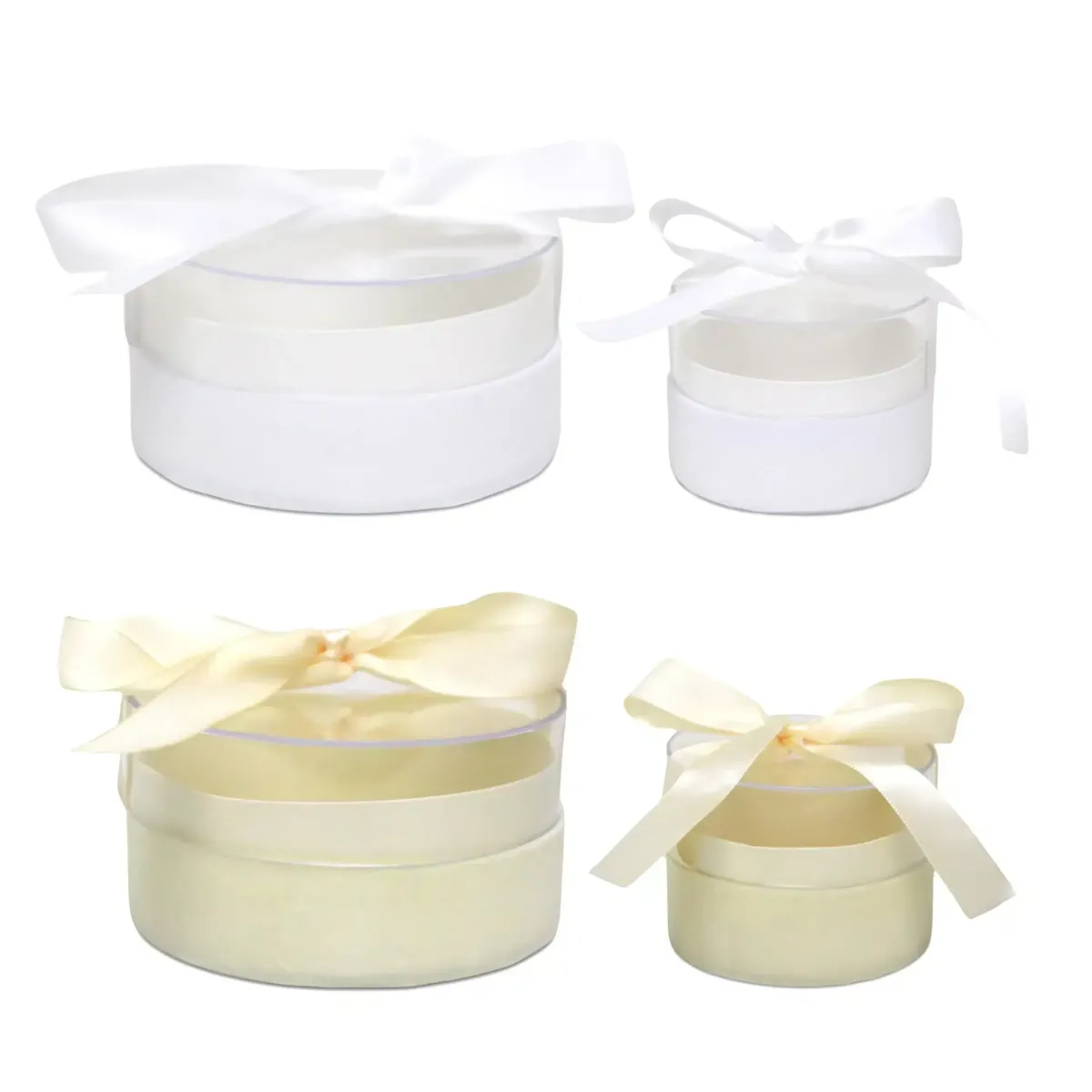 Round Acrylic Cover Velvet Base & Ribbon Box